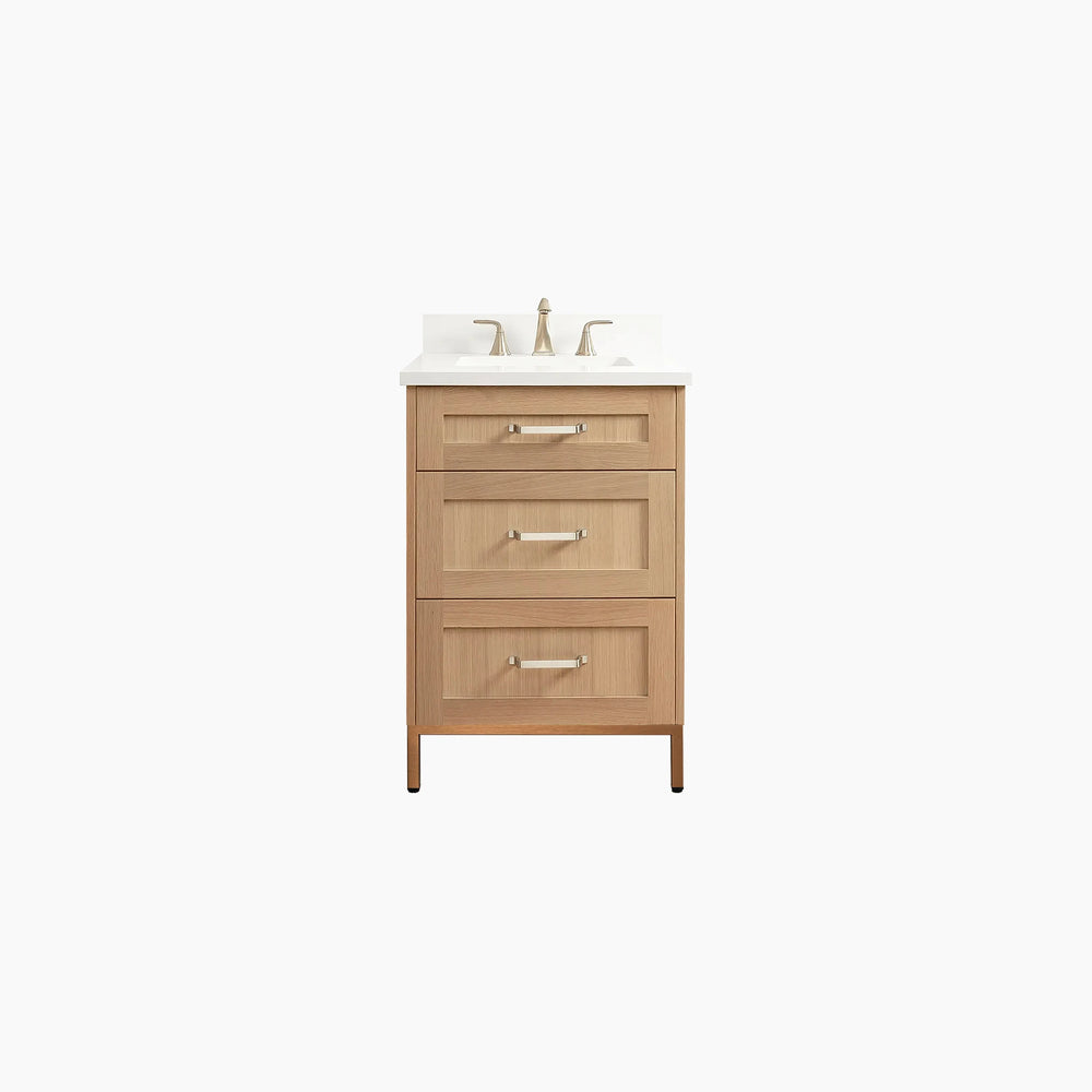 
                  
                    Bridgeport 24" White Oak Bathroom Vanity - All Drawers
                  
                