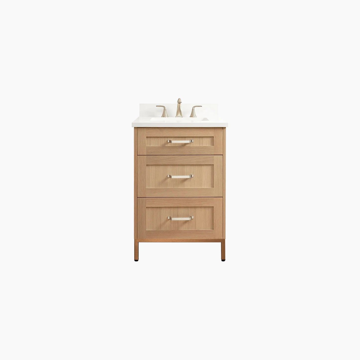 
                  
                    Bridgeport 24" White Oak Bathroom Vanity - All Drawers
                  
                