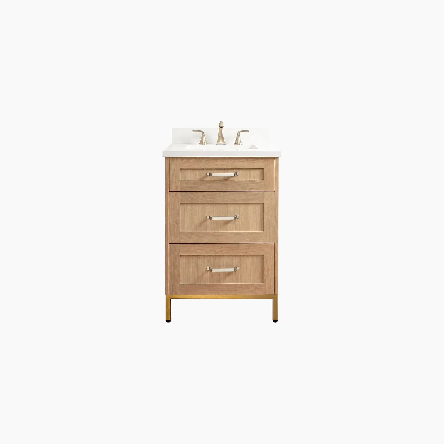 
                  
                    Bridgeport 24" White Oak Bathroom Vanity - All Drawers
                  
                