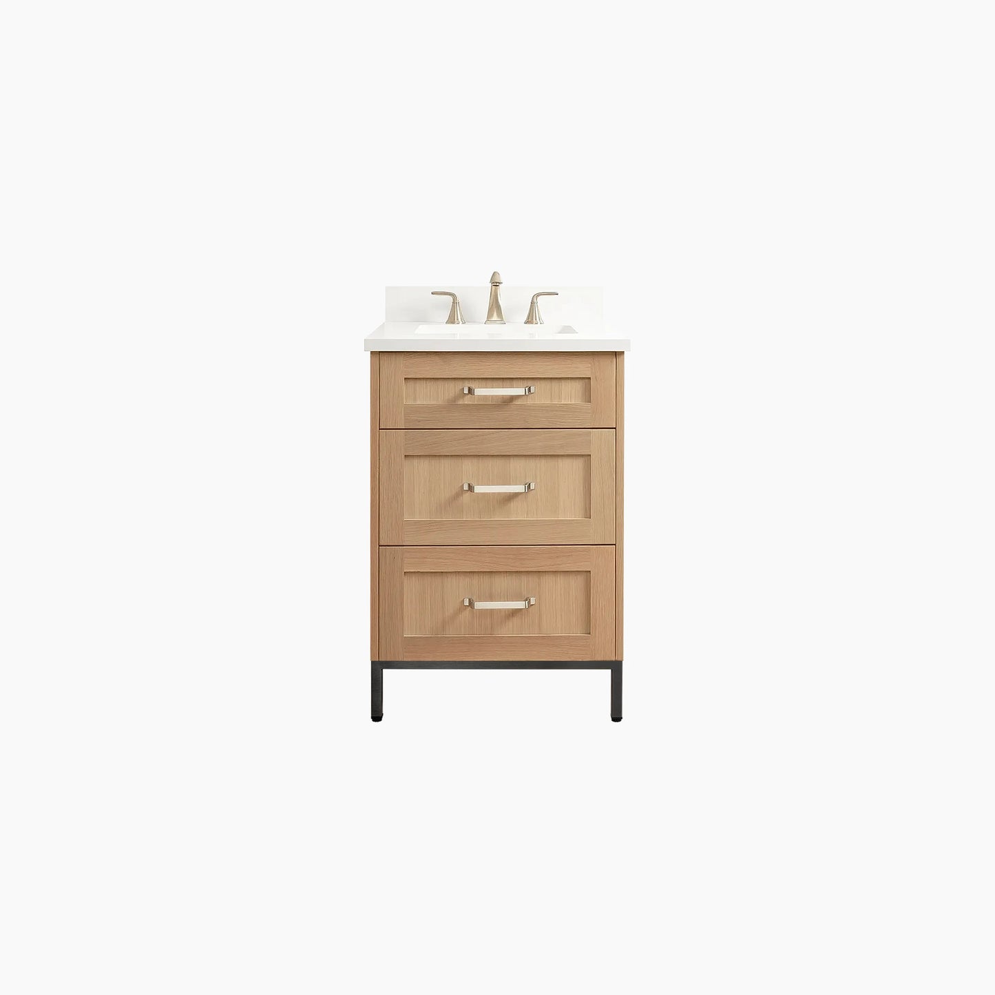 
                  
                    Bridgeport 24" White Oak Bathroom Vanity - All Drawers
                  
                