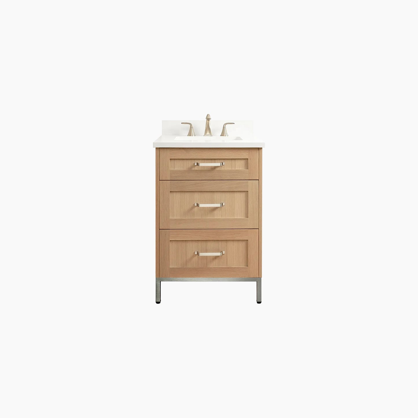 
                  
                    Bridgeport 24" White Oak Bathroom Vanity - All Drawers
                  
                