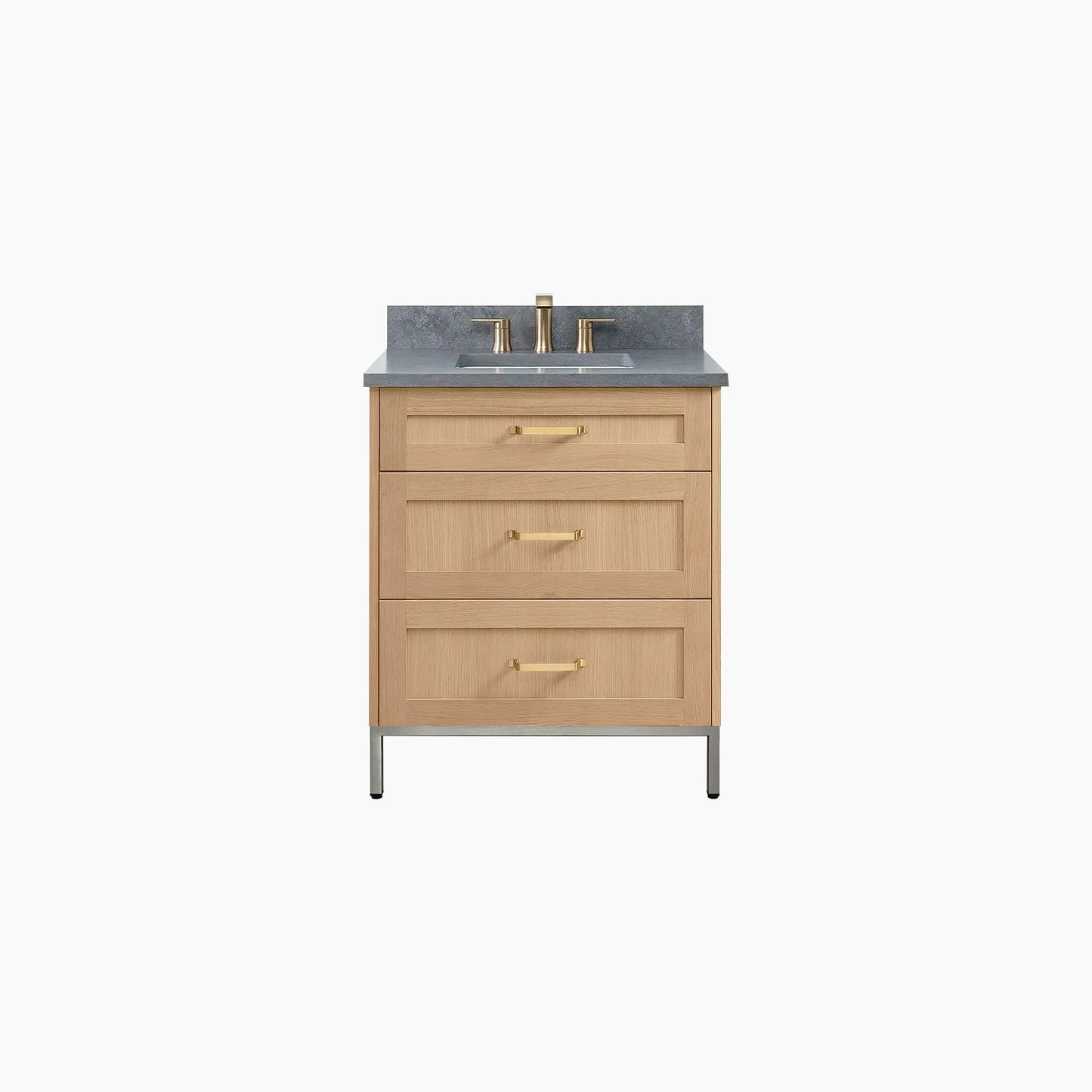 
                  
                    Bridgeport 30" White Oak Bathroom Vanity - All Drawers
                  
                