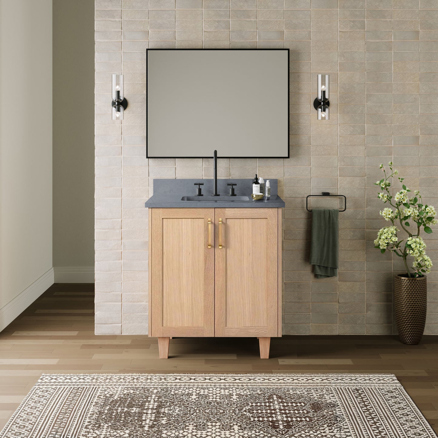Bridgeport 30" White Oak Bathroom Vanity