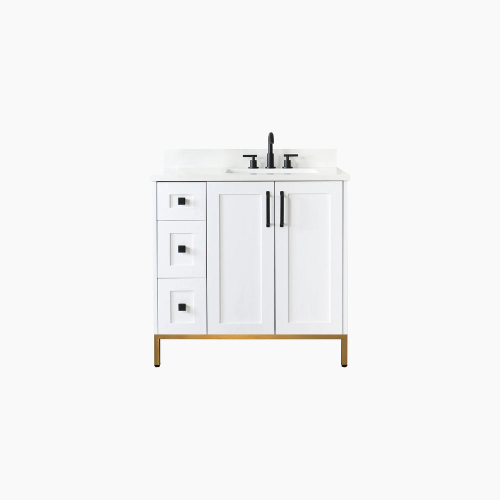 
                  
                    Bridgeport 36" Satin White Bathroom Vanity, Right Sink
                  
                