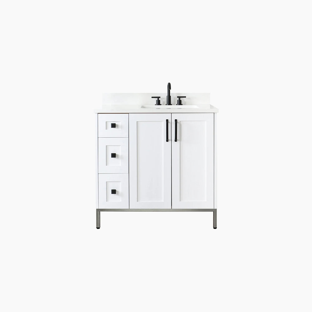 
                  
                    Bridgeport 36" Satin White Bathroom Vanity, Right Sink
                  
                