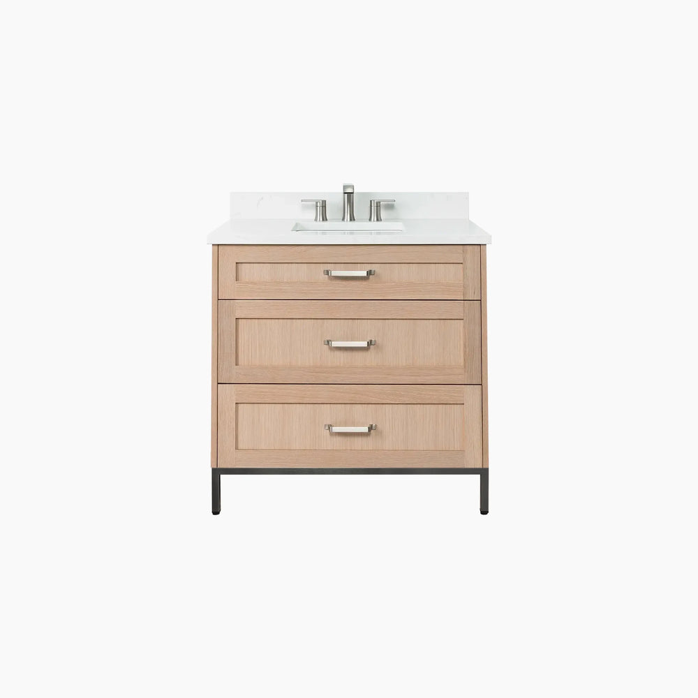 
                  
                    Bridgeport 36" White Oak Bathroom Vanity - All Drawers
                  
                