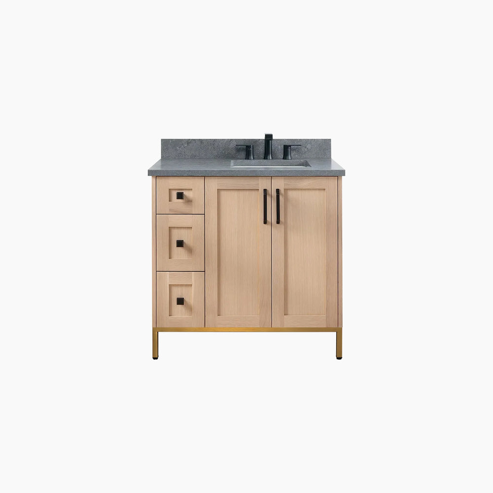 
                  
                    Bridgeport 36" White Oak Bathroom Vanity, Right Sink
                  
                