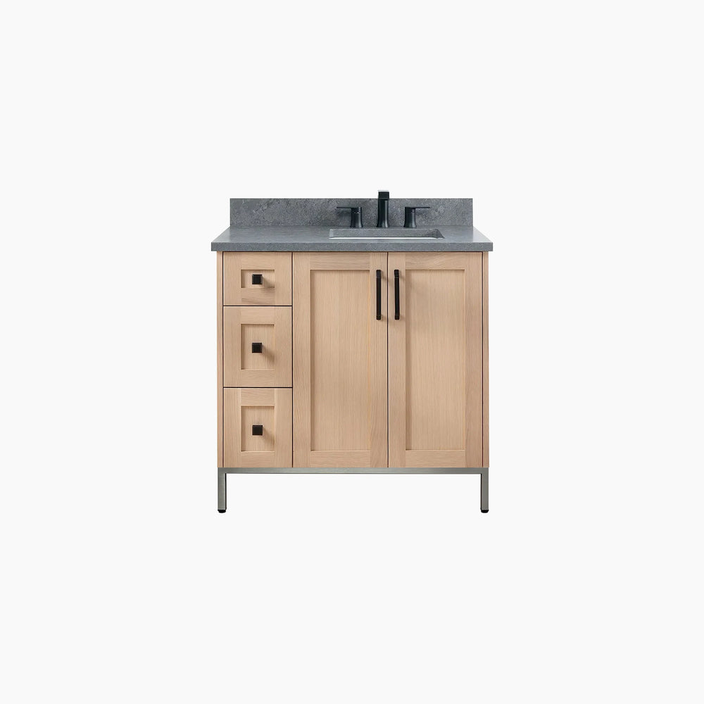 
                  
                    Bridgeport 36" White Oak Bathroom Vanity, Right Sink
                  
                