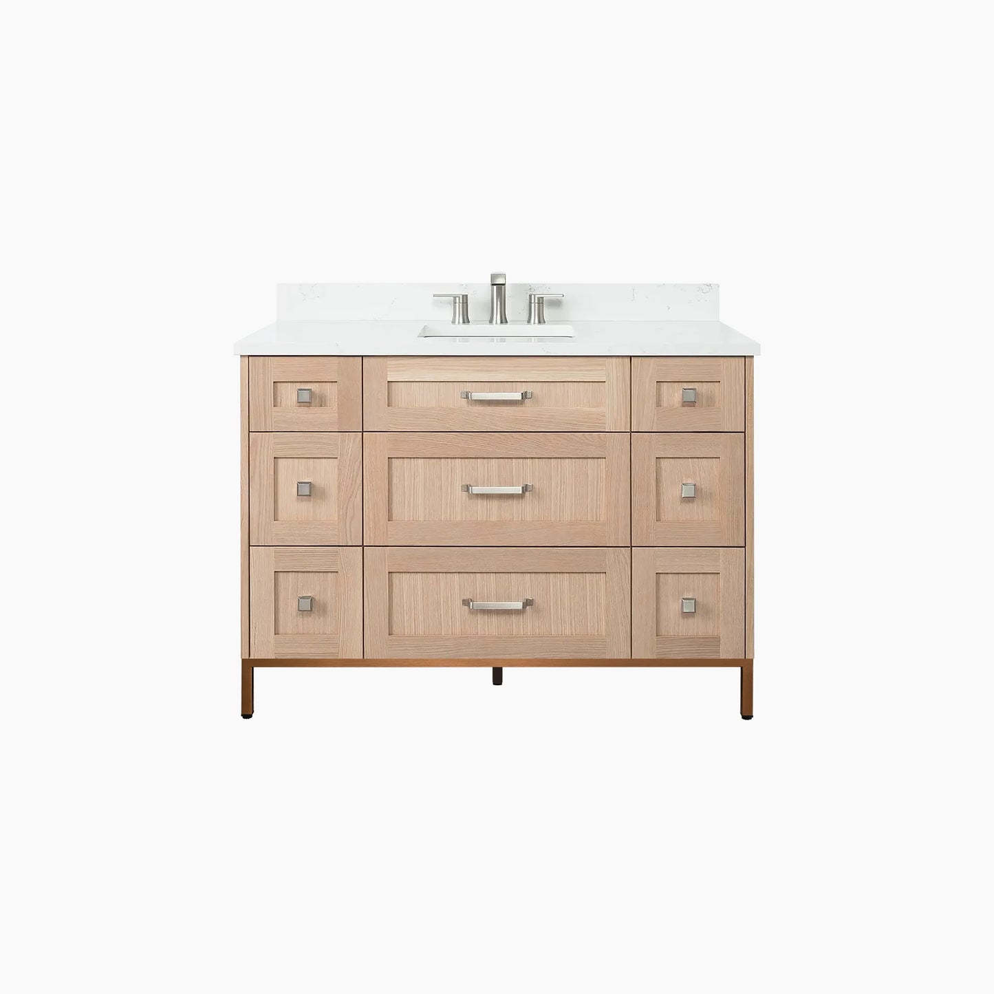 
                  
                    Bridgeport 48" White Oak Bathroom Vanity - All Drawers
                  
                