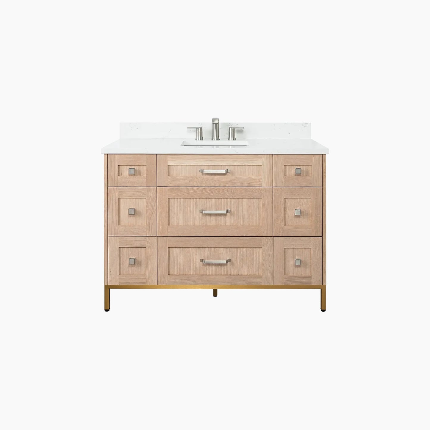 
                  
                    Bridgeport 48" White Oak Bathroom Vanity - All Drawers
                  
                