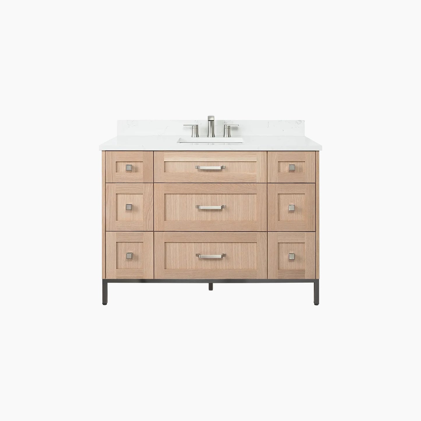
                  
                    Bridgeport 48" White Oak Bathroom Vanity - All Drawers
                  
                