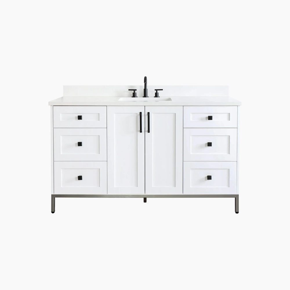 
                  
                    Bridgeport 60" Satin White Bathroom Vanity
                  
                