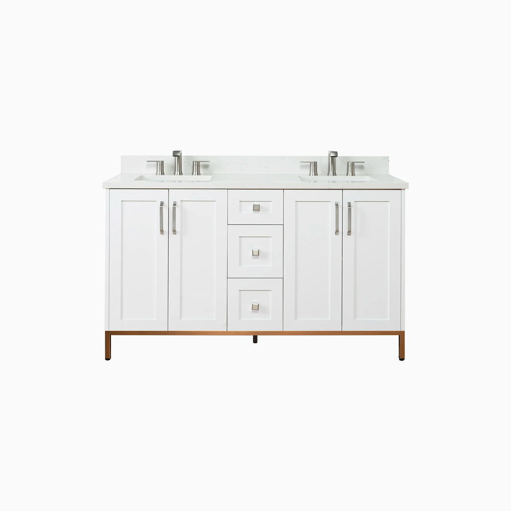 
                  
                    Bridgeport 60" Satin White Bathroom Vanity, Double Sink
                  
                