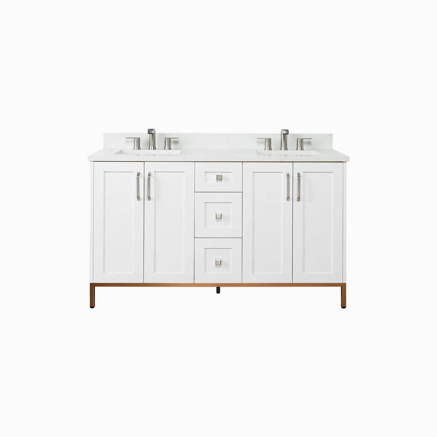 
                  
                    Bridgeport 60" Satin White Bathroom Vanity, Double Sink
                  
                