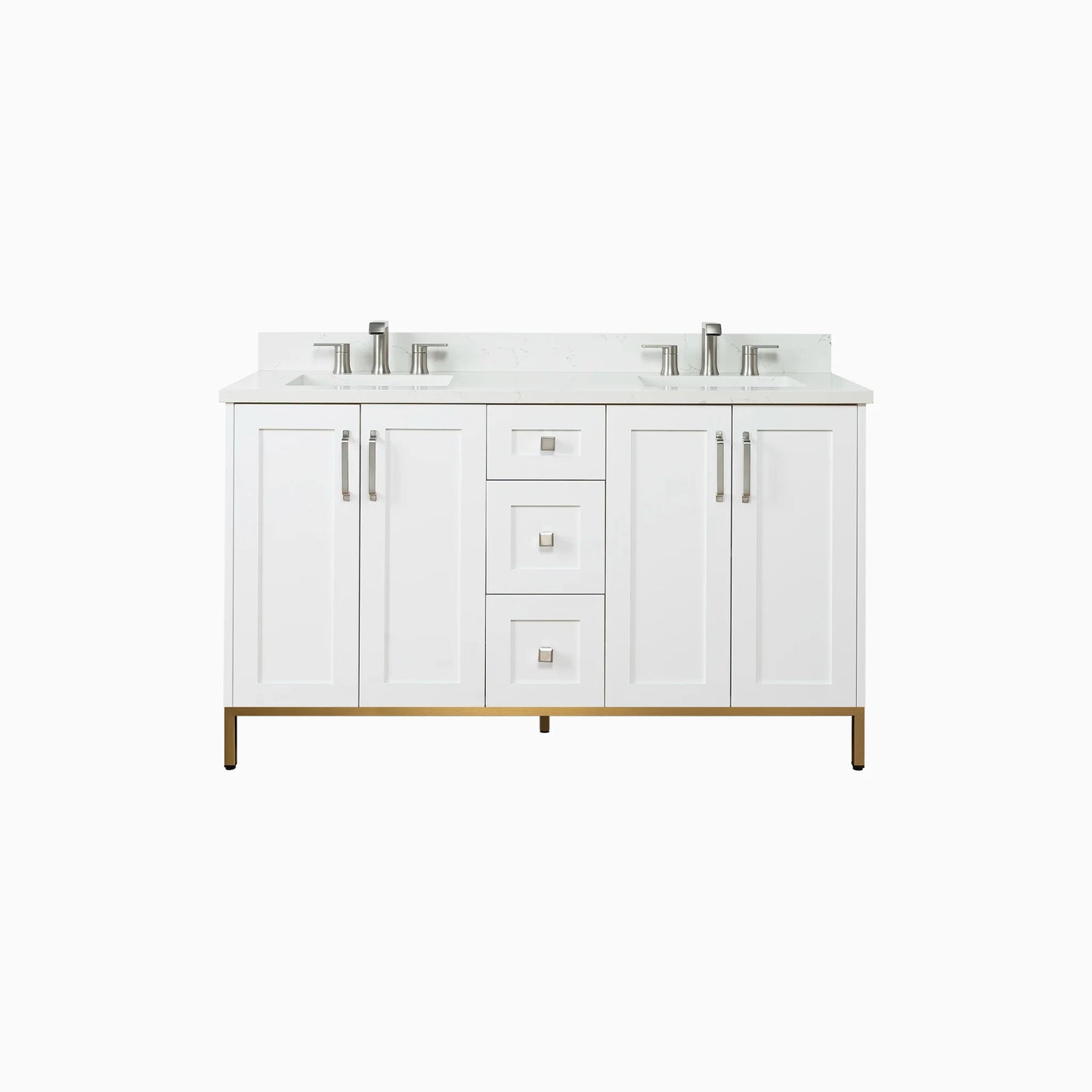 
                  
                    Bridgeport 60" Satin White Bathroom Vanity, Double Sink
                  
                