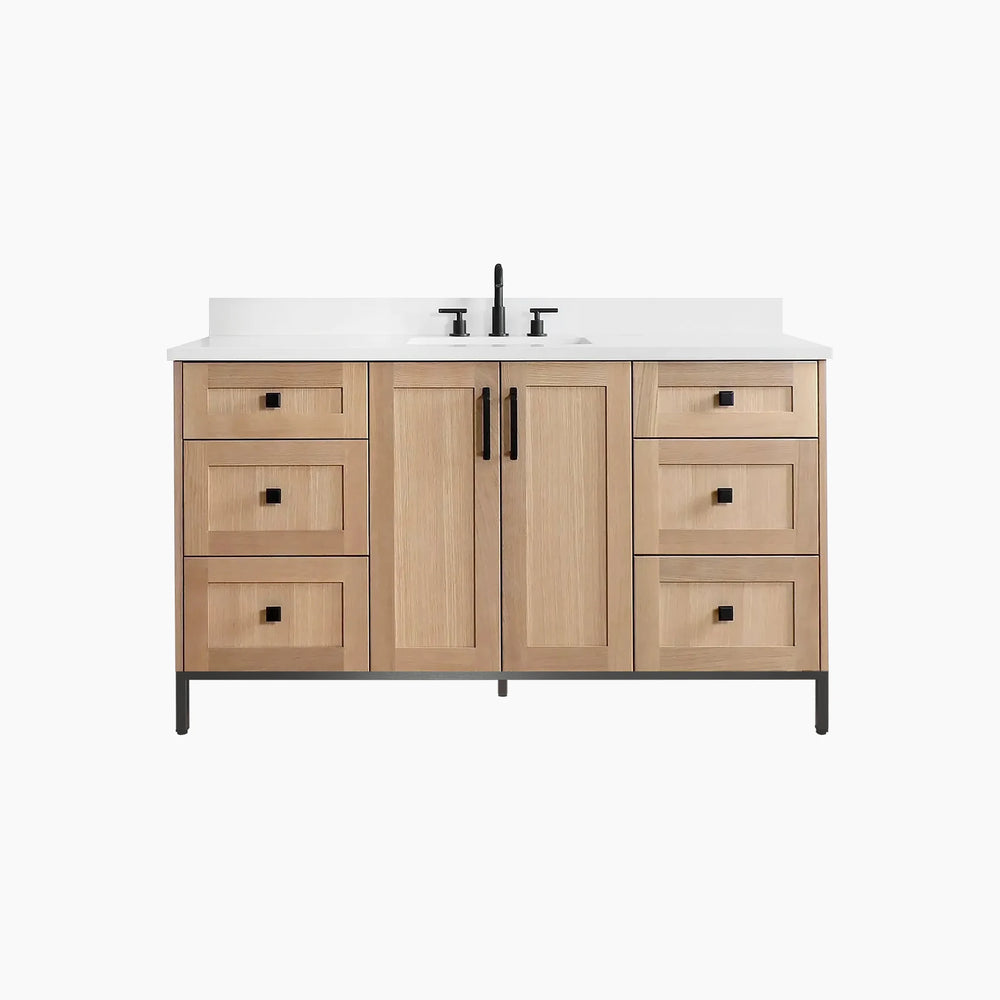 
                  
                    Bridgeport 60" White Oak Bathroom Vanity
                  
                