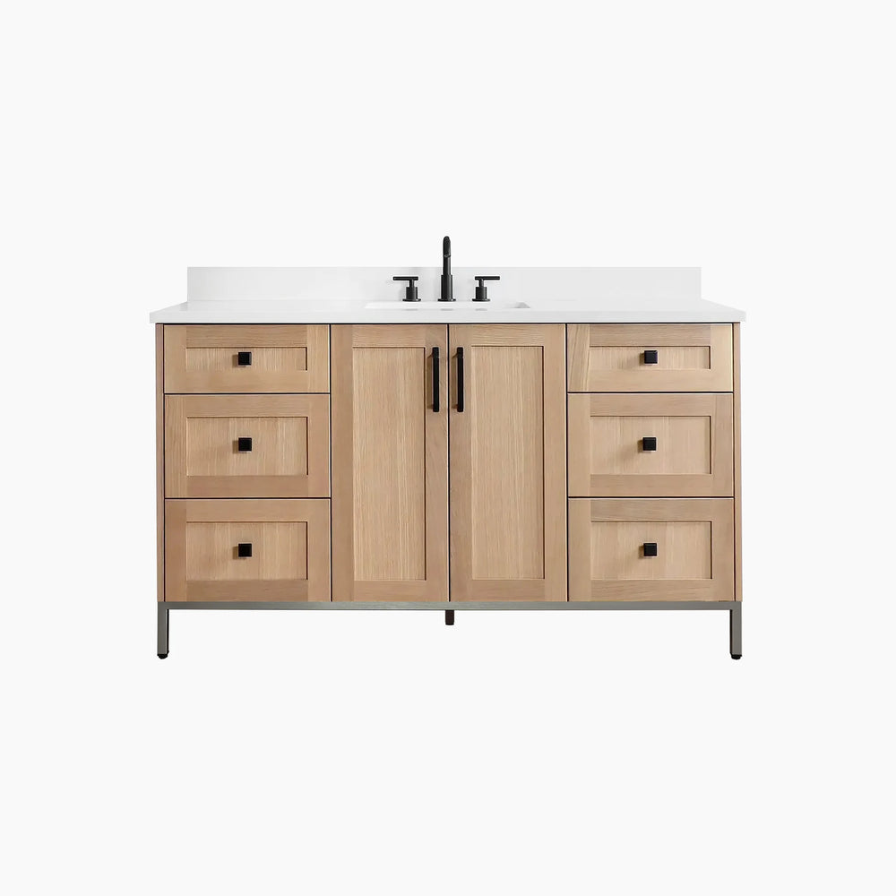 
                  
                    Bridgeport 60" White Oak Bathroom Vanity
                  
                