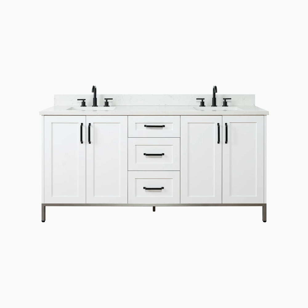 
                  
                    Bridgeport 72" Satin White Bathroom Vanity, Double Sink
                  
                