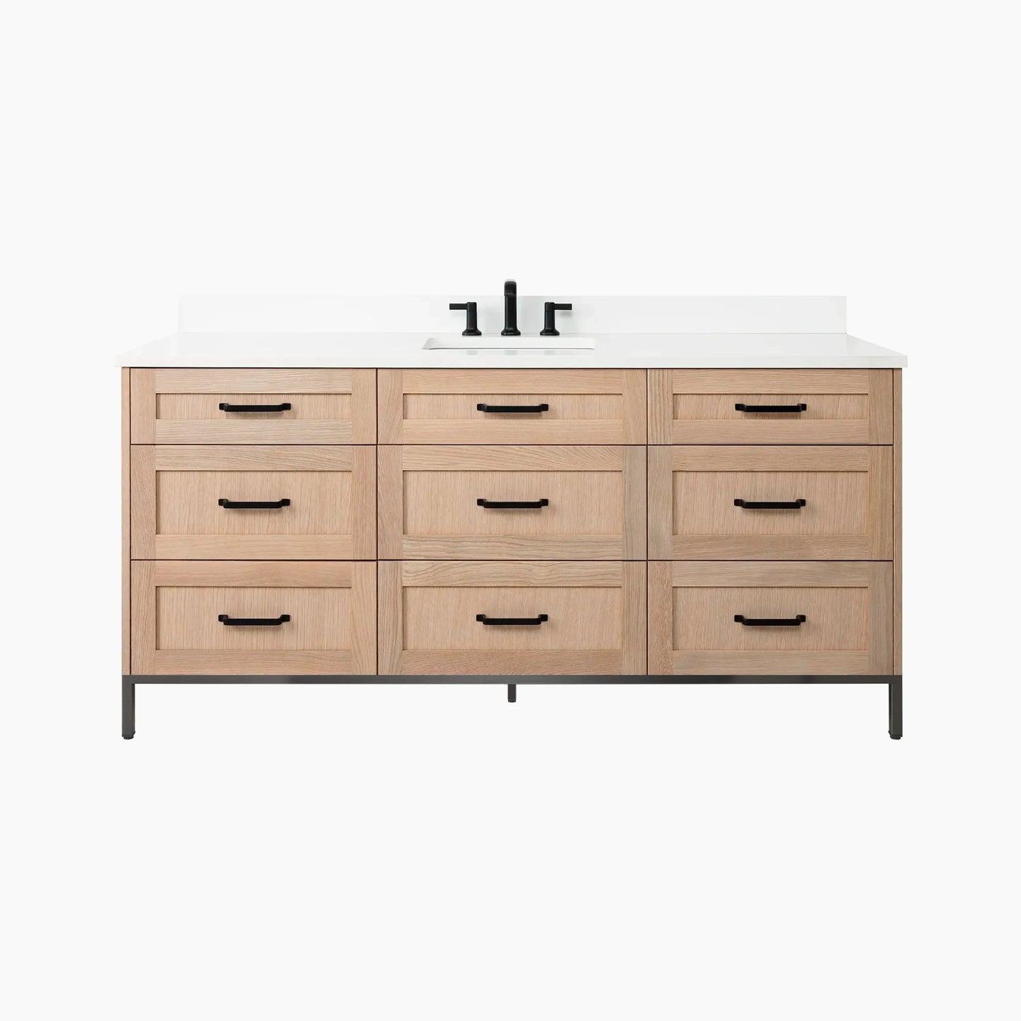 
                  
                    Bridgeport 72" White Oak Bathroom Vanity - All Drawers
                  
                