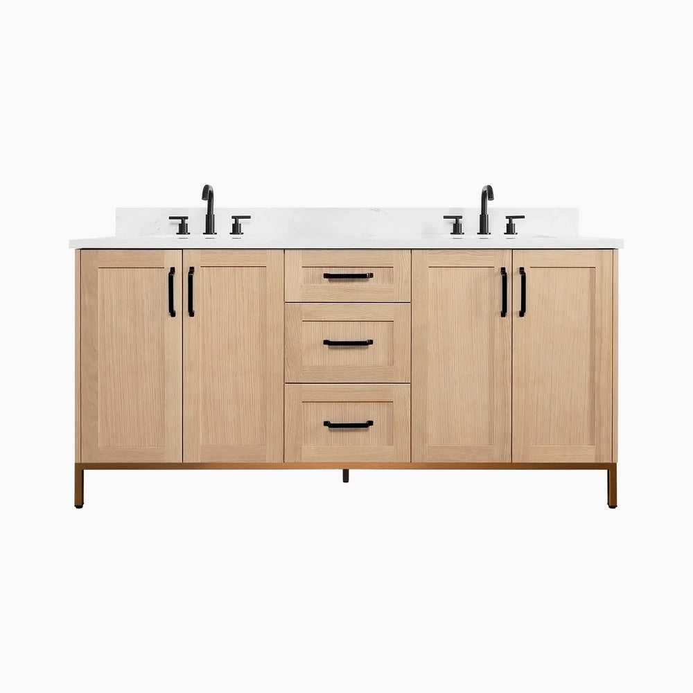 
                  
                    Bridgeport 72" White Oak Bathroom Vanity, Double Sink
                  
                