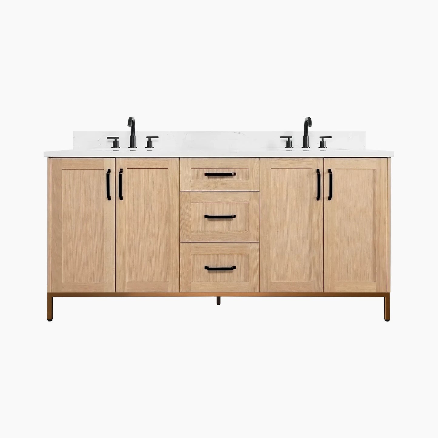 
                  
                    Bridgeport 72" White Oak Bathroom Vanity, Double Sink
                  
                
