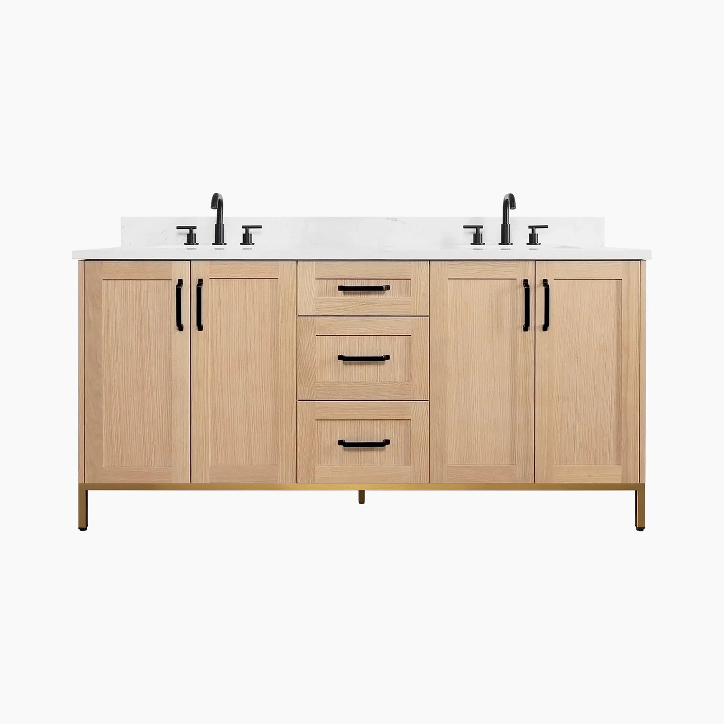 
                  
                    Bridgeport 72" White Oak Bathroom Vanity, Double Sink
                  
                
