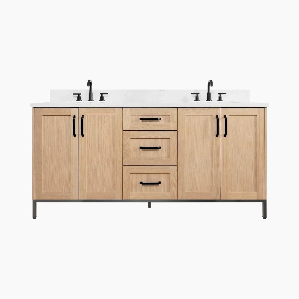 
                  
                    Bridgeport 72" White Oak Bathroom Vanity, Double Sink
                  
                