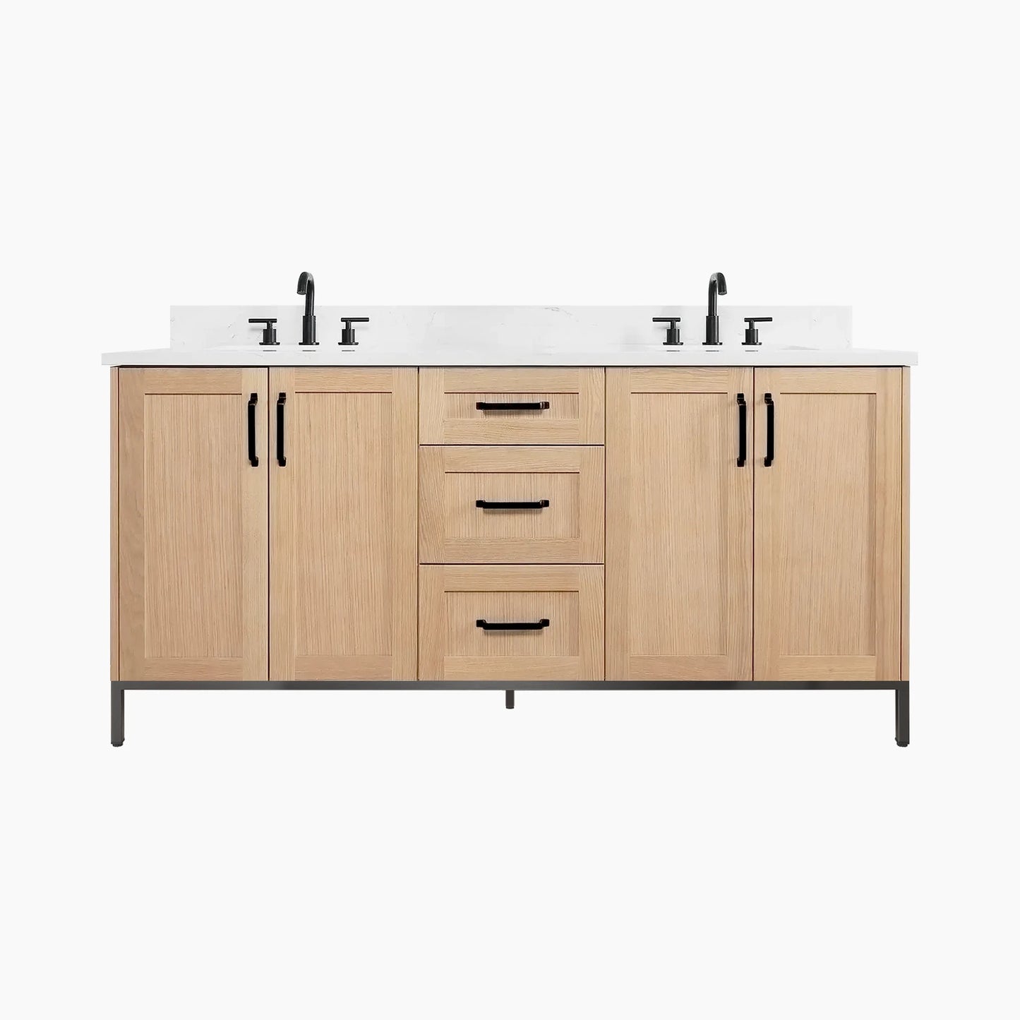 
                  
                    Bridgeport 72" White Oak Bathroom Vanity, Double Sink
                  
                
