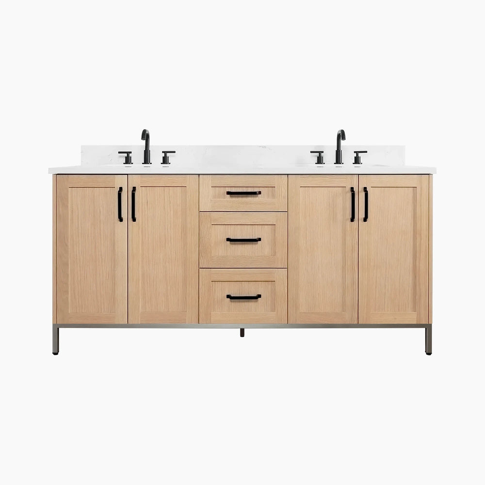 
                  
                    Bridgeport 72" White Oak Bathroom Vanity, Double Sink
                  
                