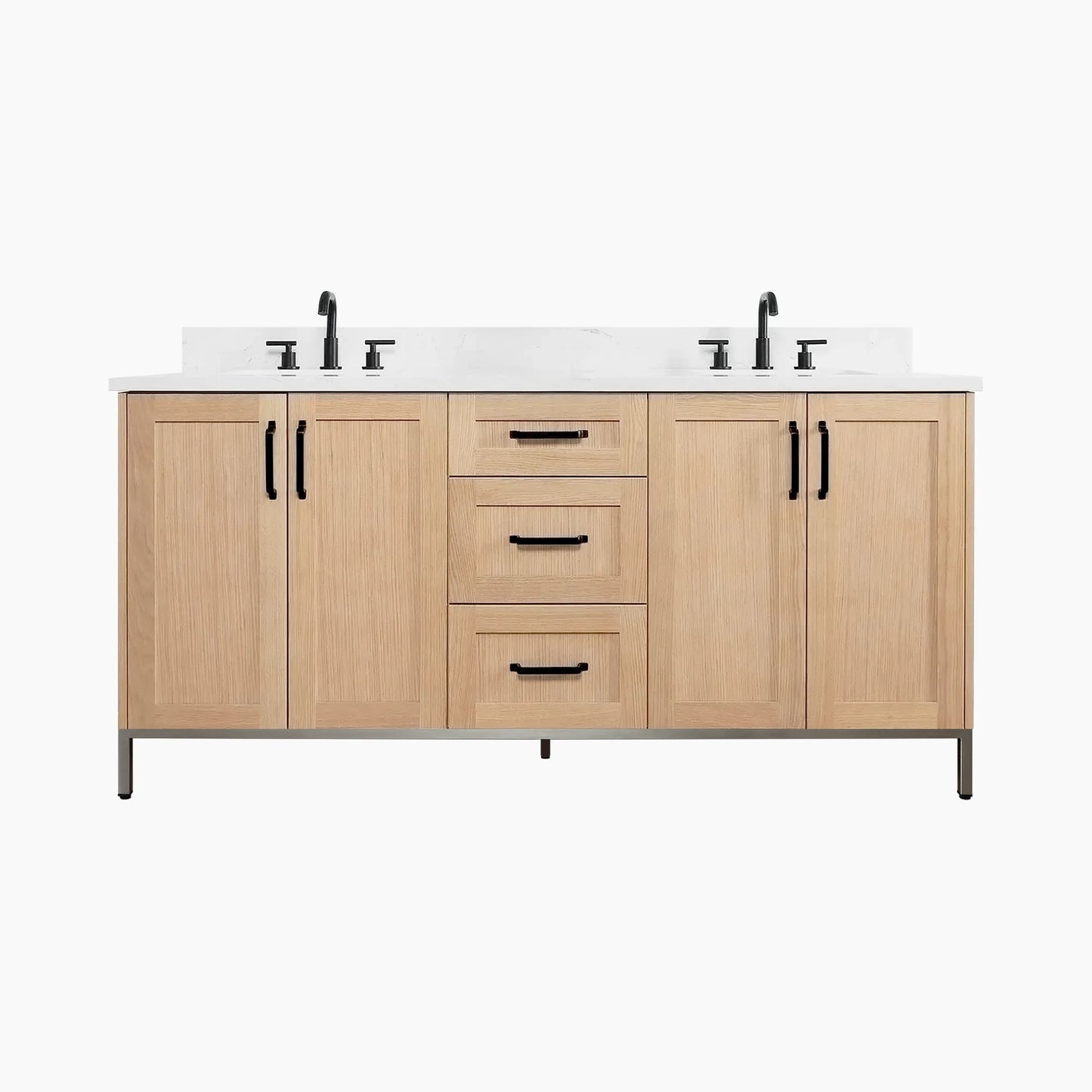 
                  
                    Bridgeport 72" White Oak Bathroom Vanity, Double Sink
                  
                