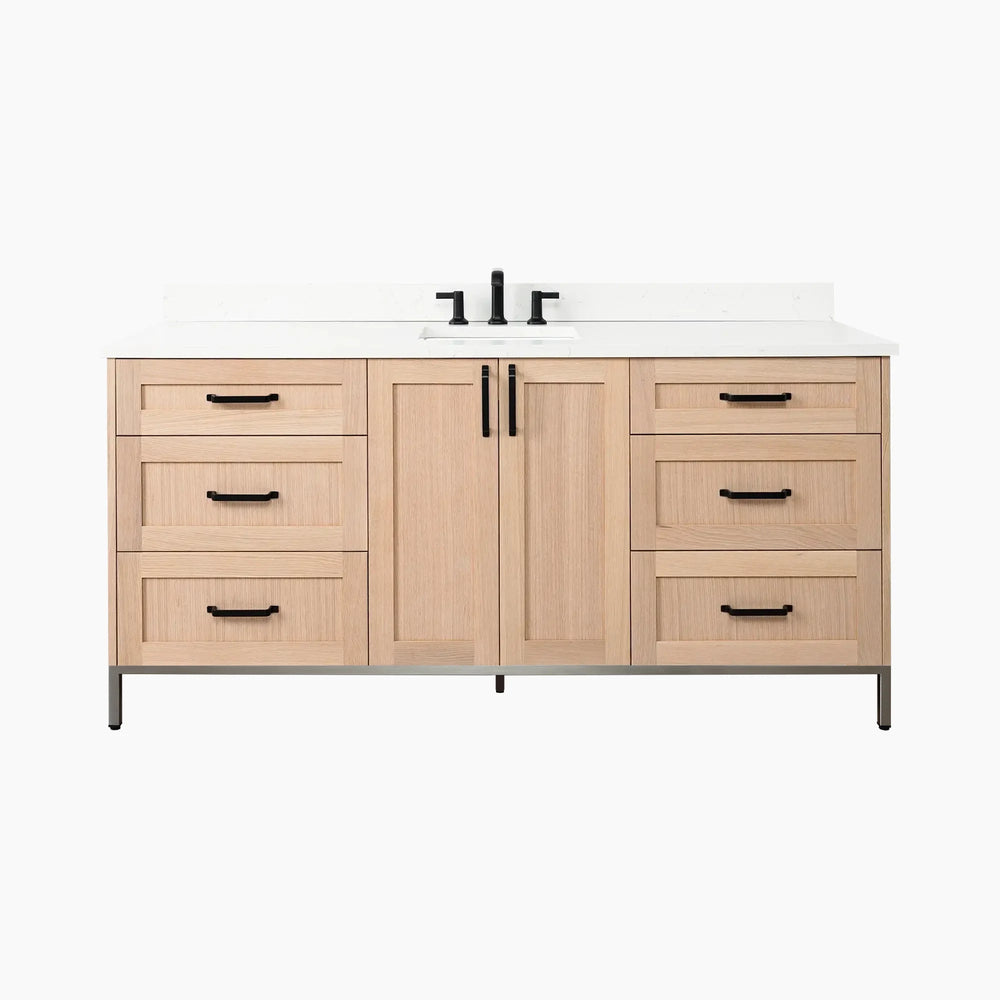 
                  
                    Bridgeport 72" White Oak Bathroom Vanity
                  
                