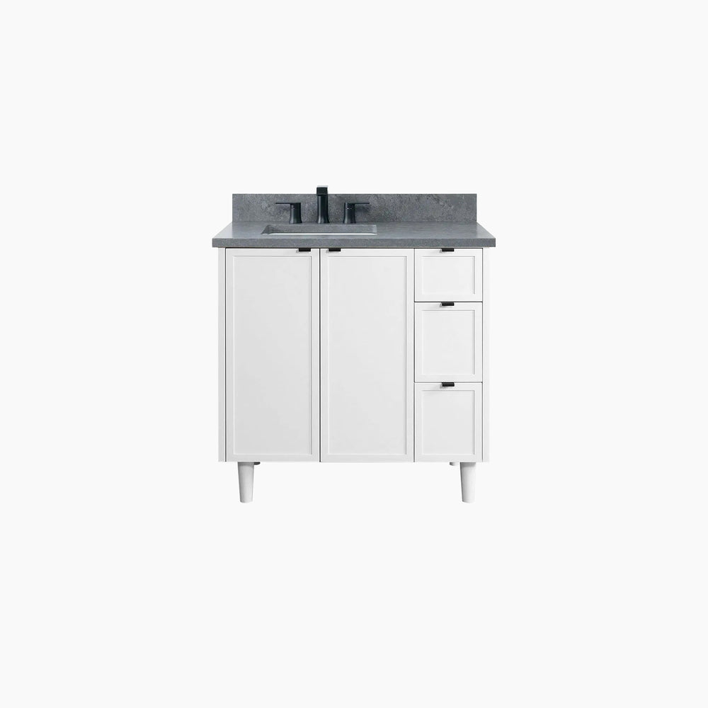 
                  
                    Cape Breton 36" Satin White Bathroom Vanity, Left Sink
                  
                