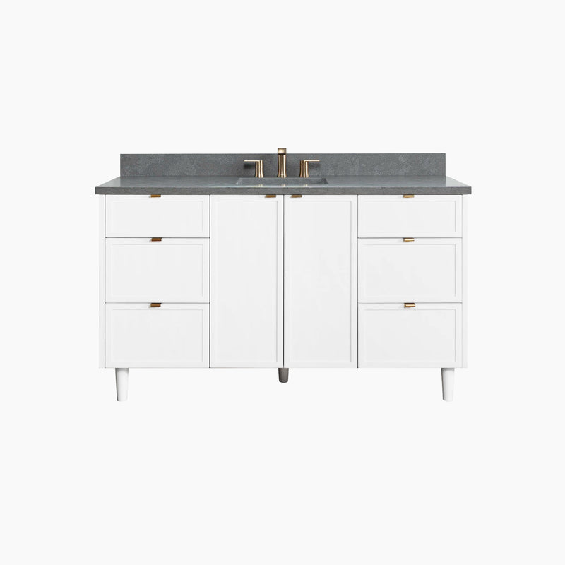 Cape Breton 60" Satin White Bathroom Vanity