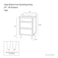 
                  
                    Cape Breton 24", Teodor® Mid Century Oak Vanity Teodor Bathroom VanityCanada
                  
                
