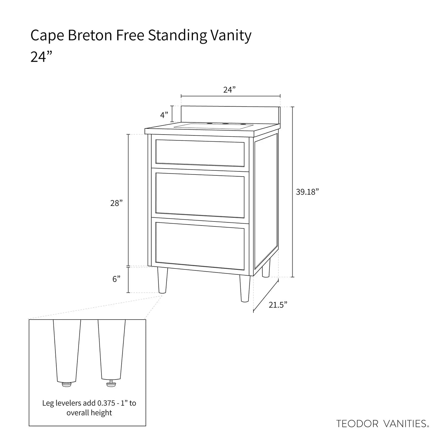 
                  
                    Cape Breton 24", Teodor® Mid Century Oak Vanity Teodor Bathroom VanityCanada
                  
                