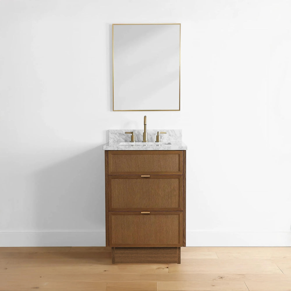 
                  
                    Cape Breton 24" Mid Century Oak Bathroom Vanity - All Drawers
                  
                