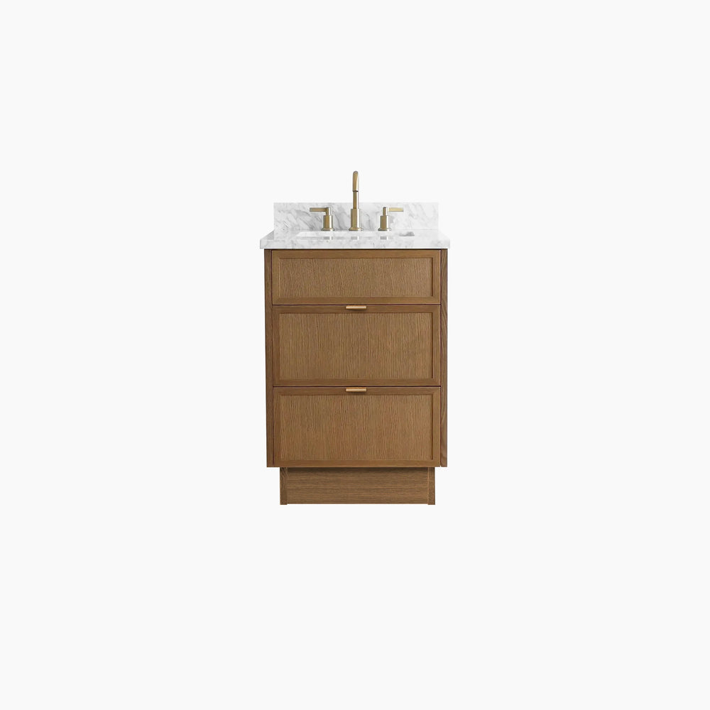 
                  
                    Cape Breton 24" Mid Century Oak Bathroom Vanity - All Drawers
                  
                