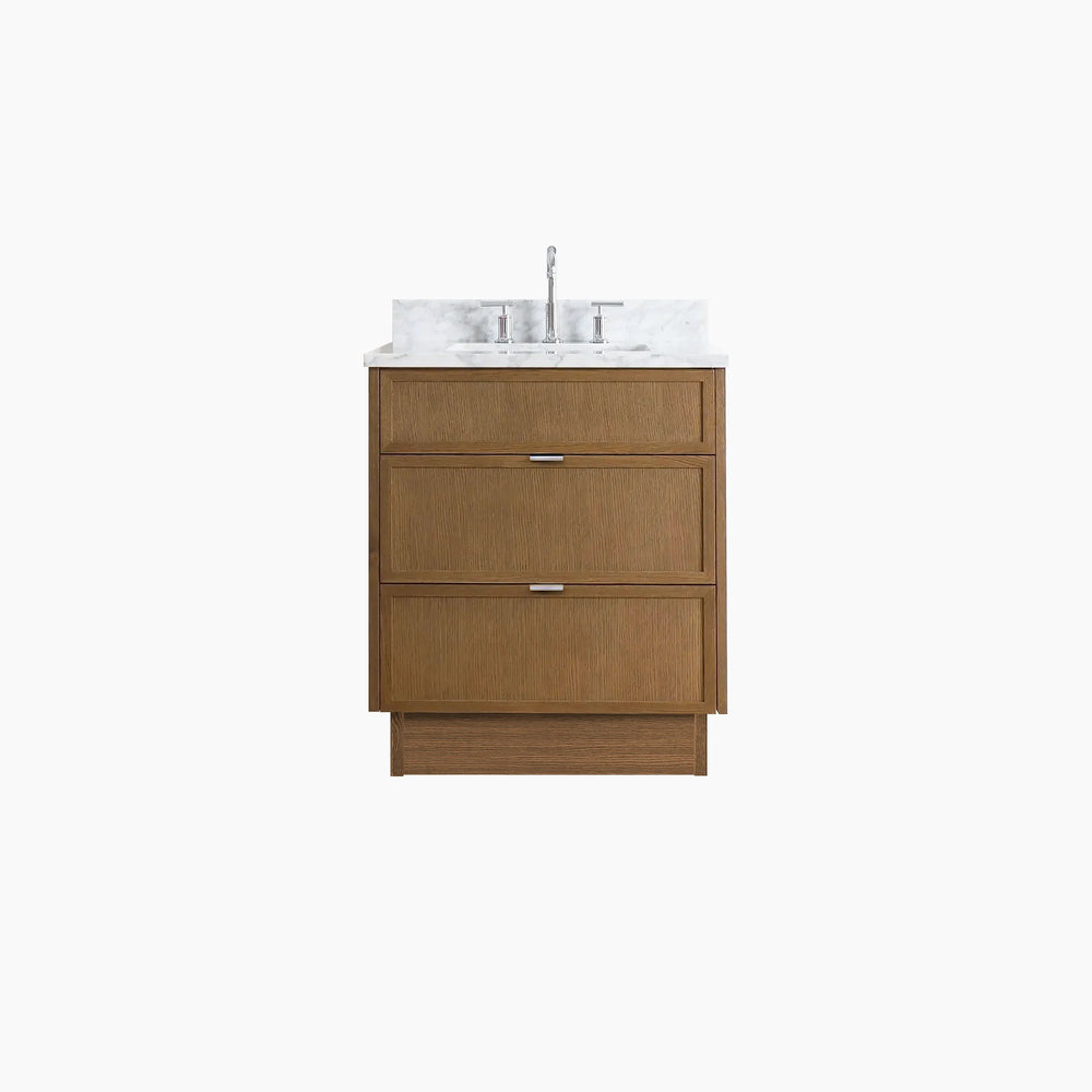
                  
                    Cape Breton 30" Mid Century Oak Bathroom Vanity - All Drawers
                  
                