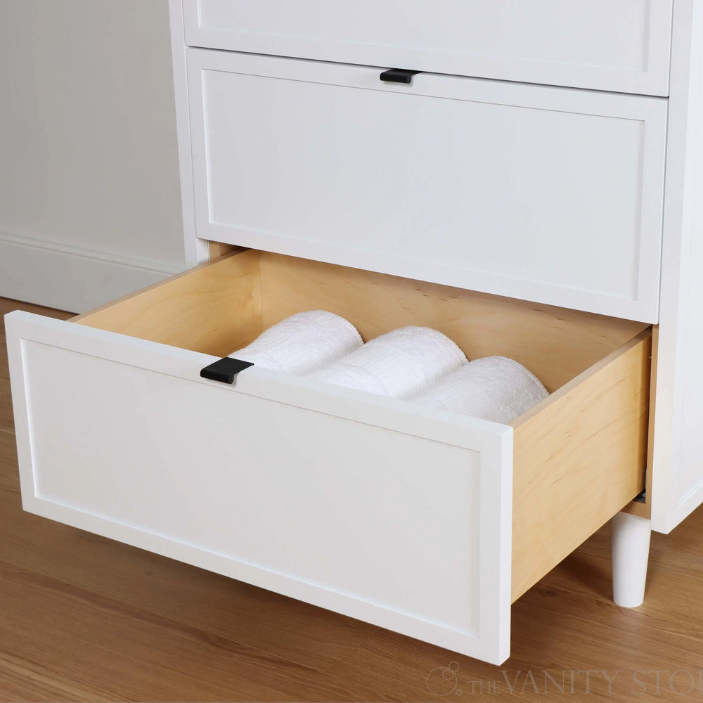 
                  
                    Cape Breton 30" Satin White Bathroom Vanity - All Drawers
                  
                