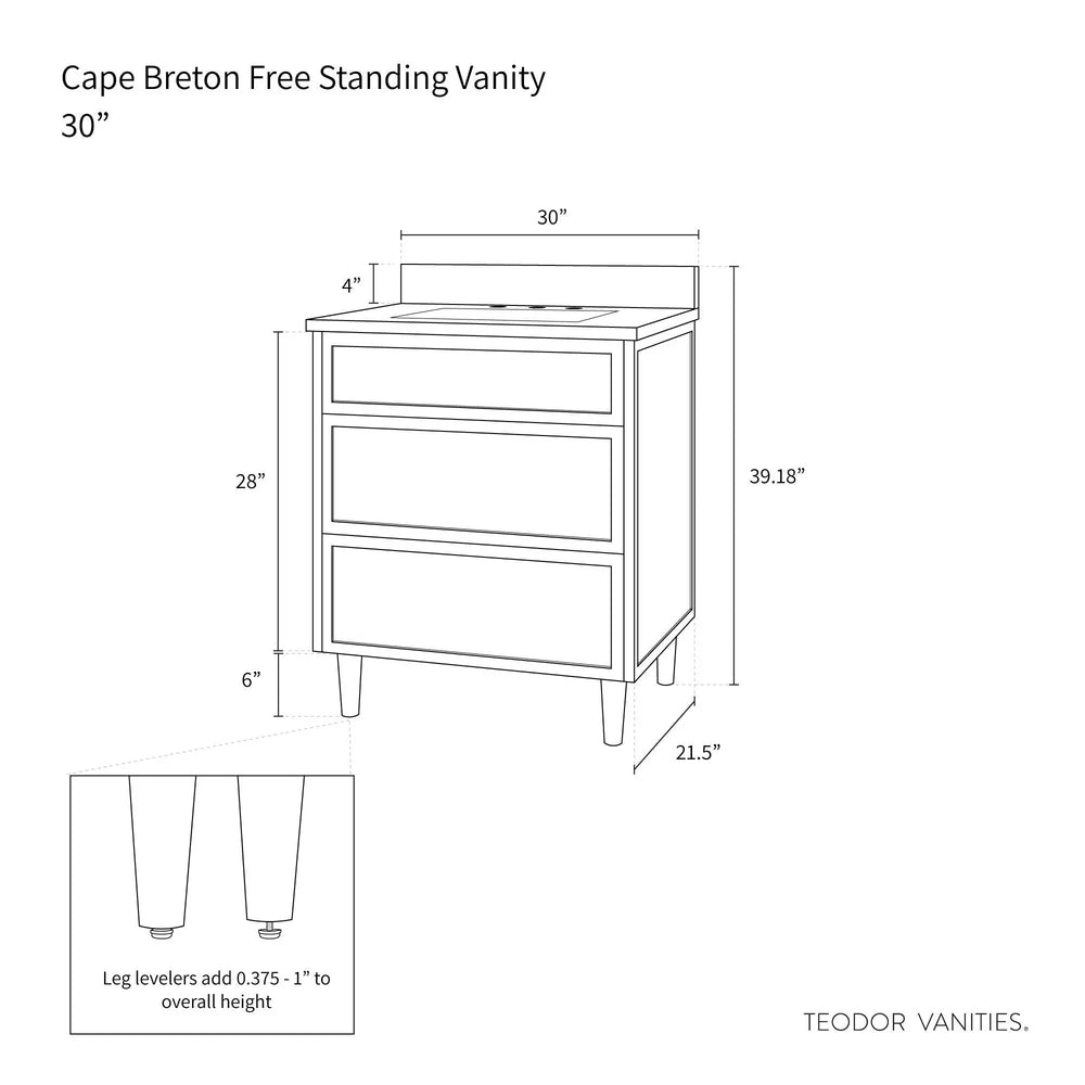 
                  
                    Cape Breton 30", Teodor® Satin White Vanity Teodor Bathroom VanityCanada
                  
                