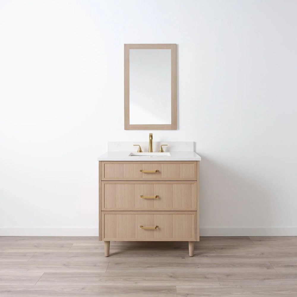 
                  
                    Cape Breton SLIM 36" White Oak Bathroom Vanity - All Drawers Teodor Bathroom Vanity Canada
                  
                