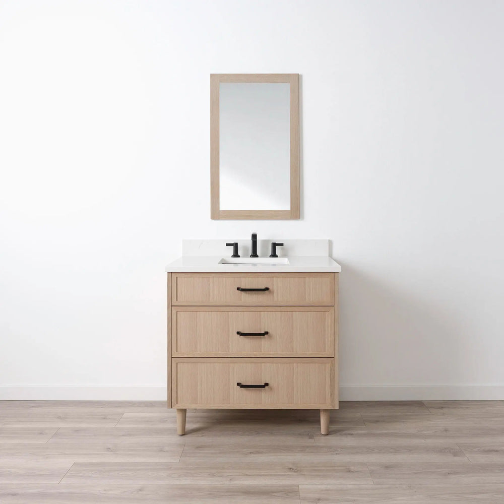 
                  
                    Cape Breton SLIM 36" White Oak Bathroom Vanity - All Drawers Teodor Bathroom Vanity Canada
                  
                