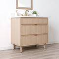 
                  
                    Cape Breton SLIM 36" White Oak Bathroom Vanity - All Drawers Teodor Bathroom Vanity Canada
                  
                