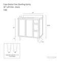 
                  
                    Cape Breton 36" White Oak Bathroom Vanity, Left Sink
                  
                