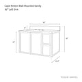
                  
                    Cape Breton 36", Teodor® Wall Mount Blackened Oak Vanity, Left Sink Teodor Bathroom VanityCanada
                  
                