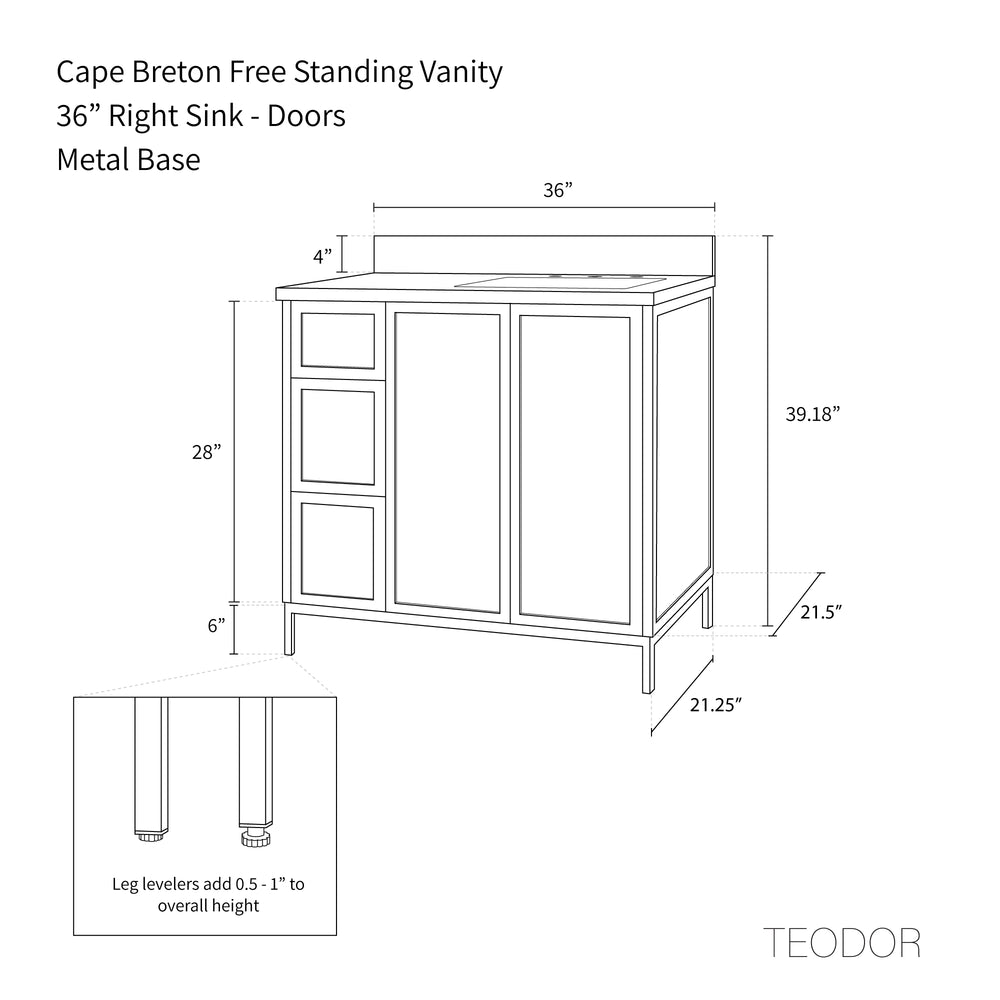 
                  
                    Cape Breton 36" White Oak Bathroom Vanity, Right Sink
                  
                