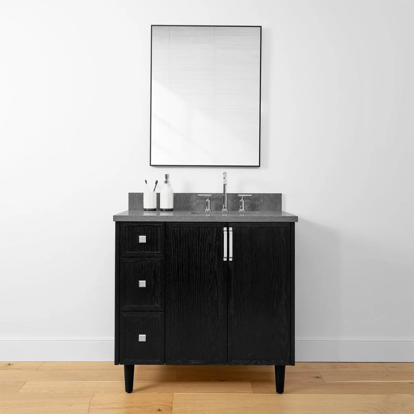 Cape Breton 36", Teodor® Blackened Oak Vanity, Right Sink Teodor Bathroom VanityCanada