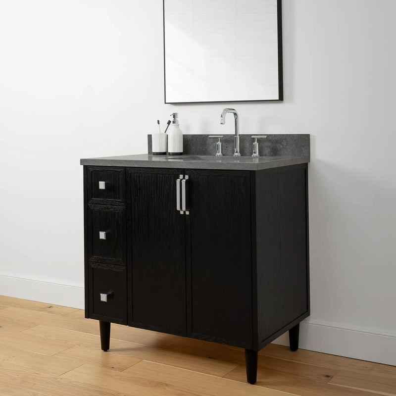 Cape Breton 36", Teodor® Blackened Oak Vanity, Right Sink Teodor Bathroom VanityCanada