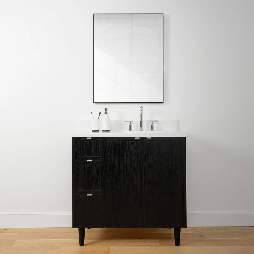 
                  
                    Cape Breton 36", Teodor® Blackened Oak Vanity, Right Sink Teodor Bathroom VanityCanada
                  
                