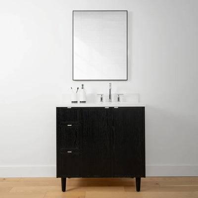 Cape Breton 36", Teodor® Blackened Oak Vanity, Right Sink Teodor Bathroom VanityCanada